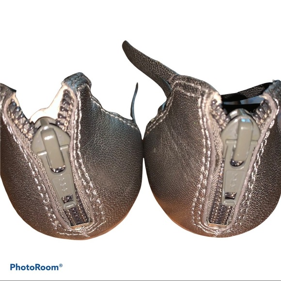 Lucky Brand Caryl Pewter Metallic Leather Sandals size 7 - Picture 5 of 7